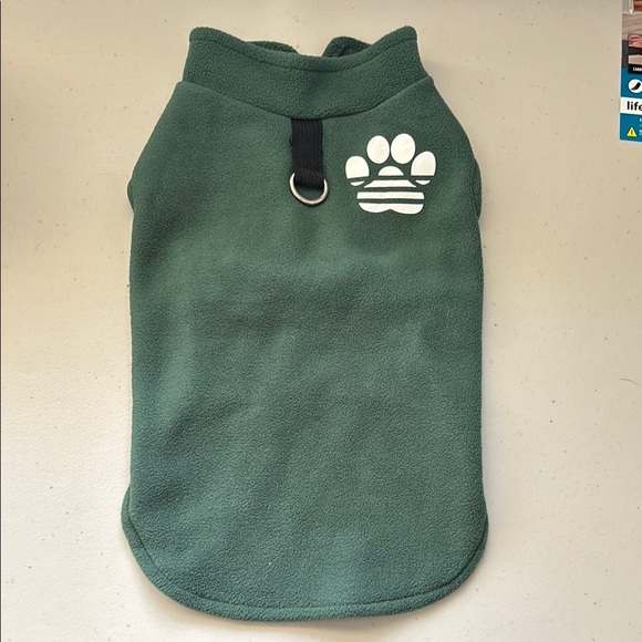 Green Dog Fleece Jacket with Paw Print - Picture 1 of 2